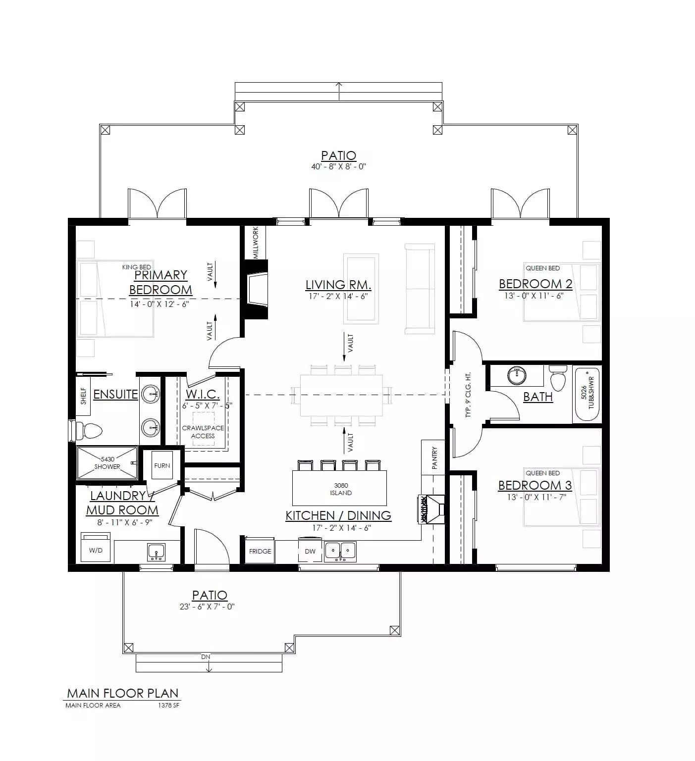 Hand-drawn floor plan sketch