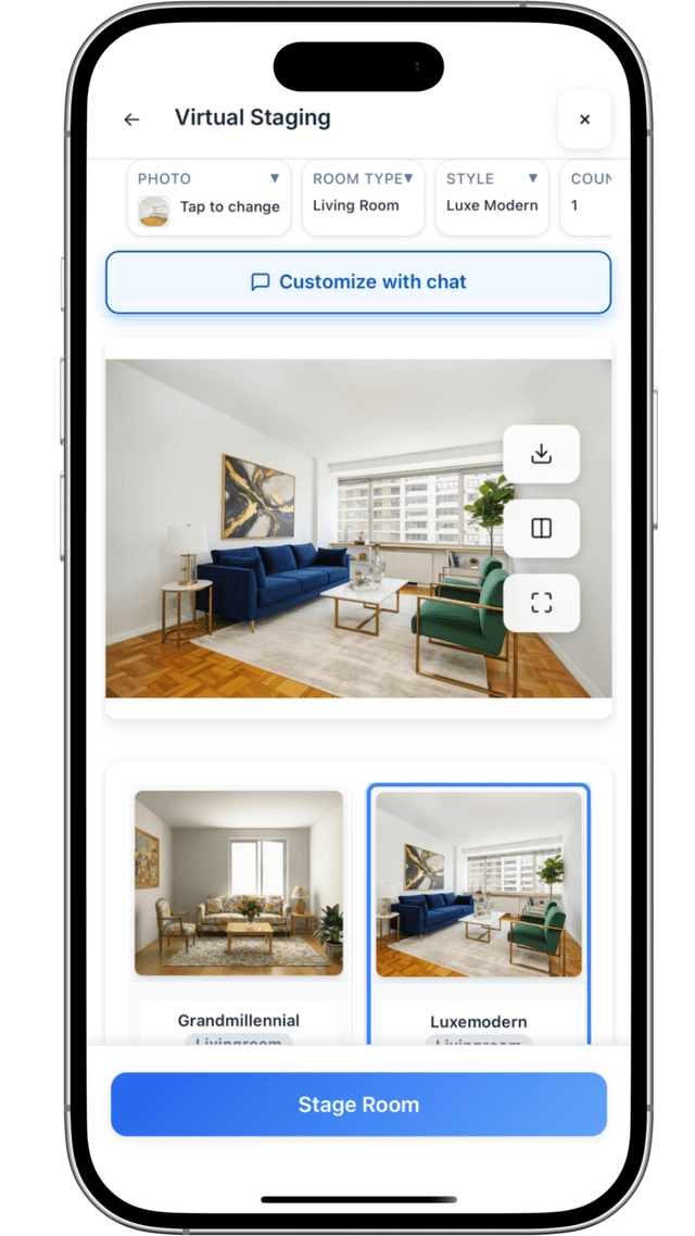 Virtual staging on iPhone