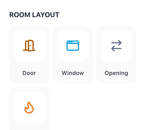 Room with doors, windows, and fireplace placement
