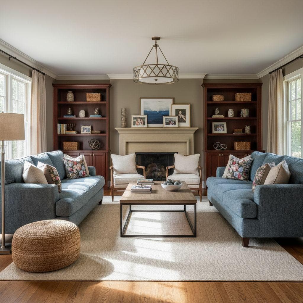 Transitional Family Room design