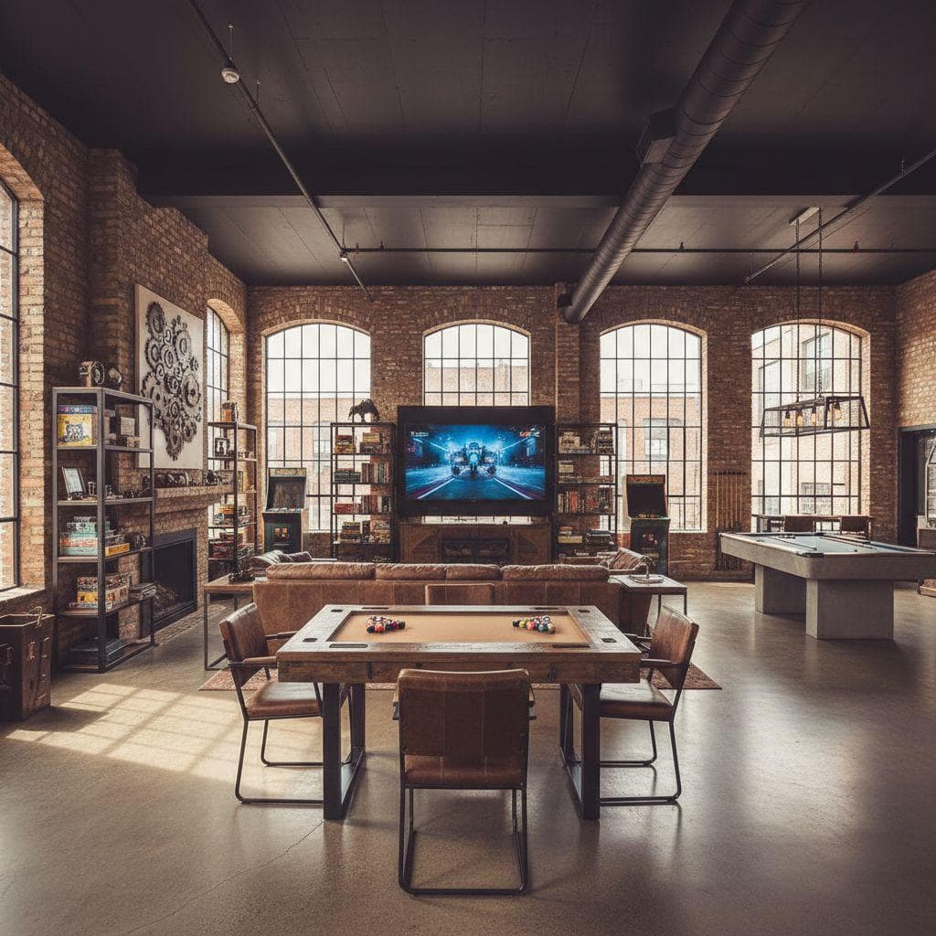 Industrial Game Room design