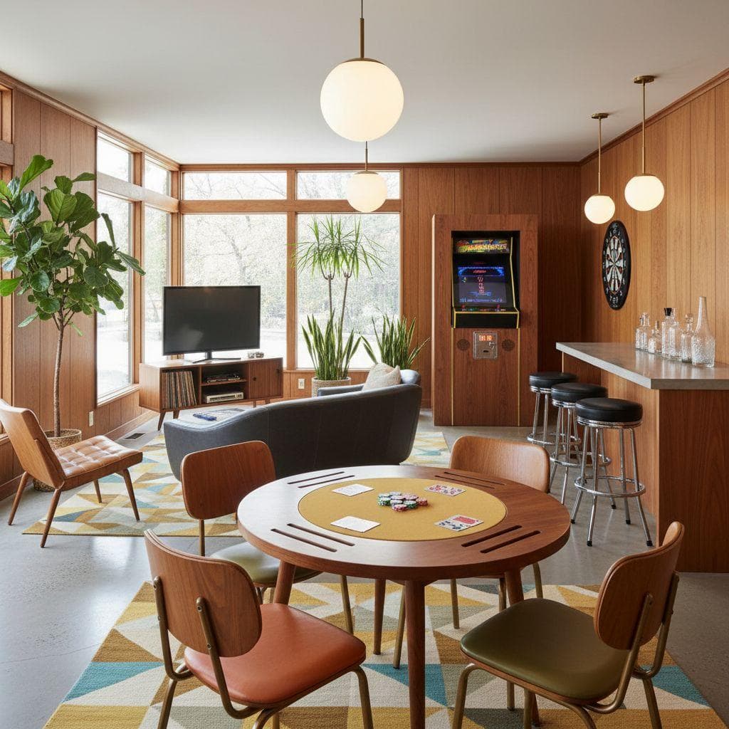 Mid-Century Modern Game Room design