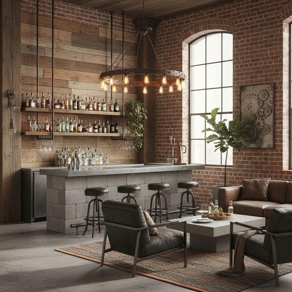 Industrial Home Bar design