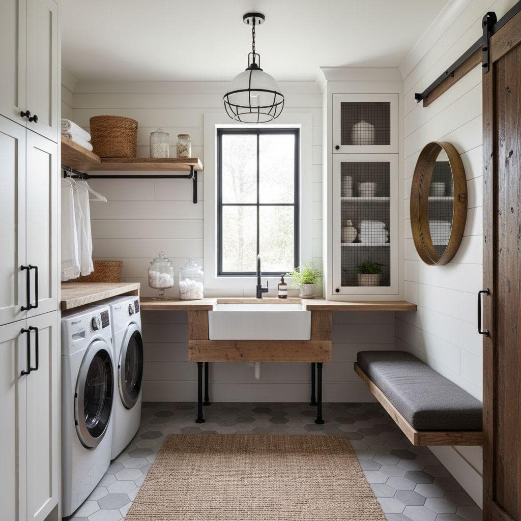 Modern Farmhouse Laundry Room design