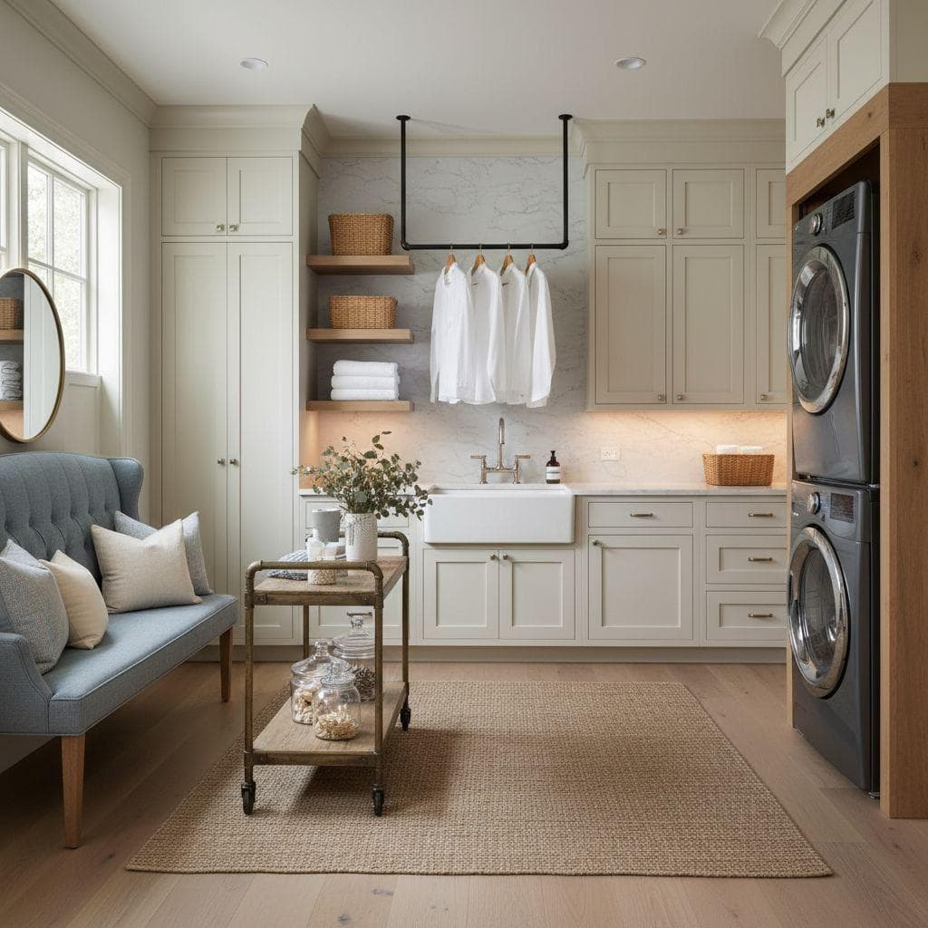 Transitional Laundry Room design
