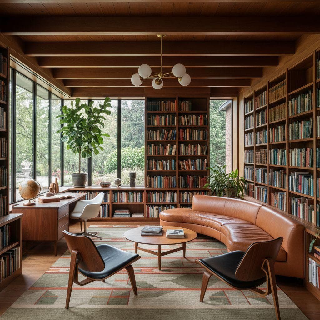 Mid-Century Modern Library design