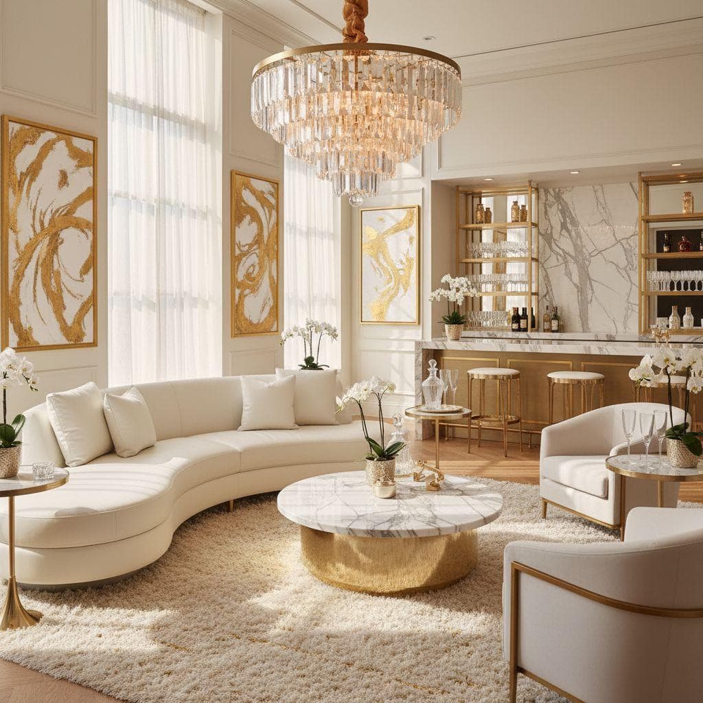 Modern Glam Lounge design