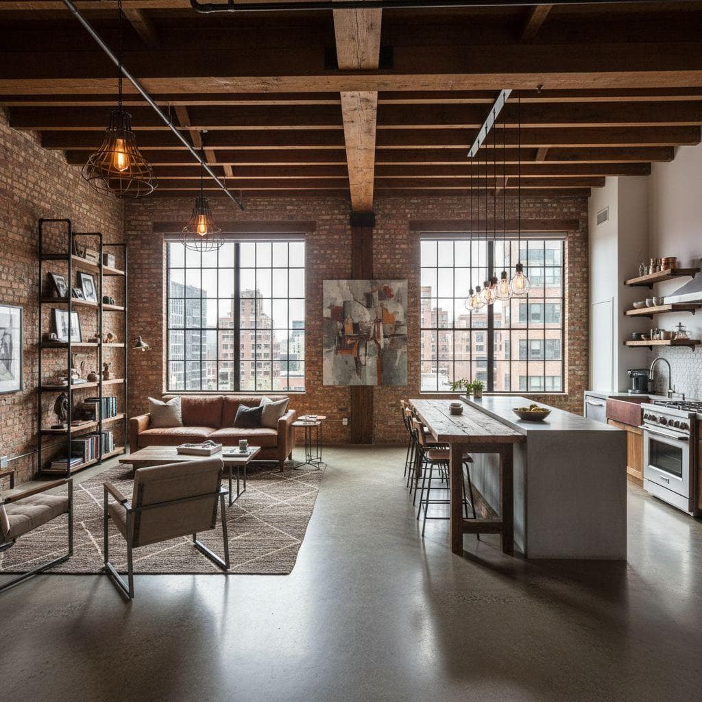 Industrial Open Plan Living design