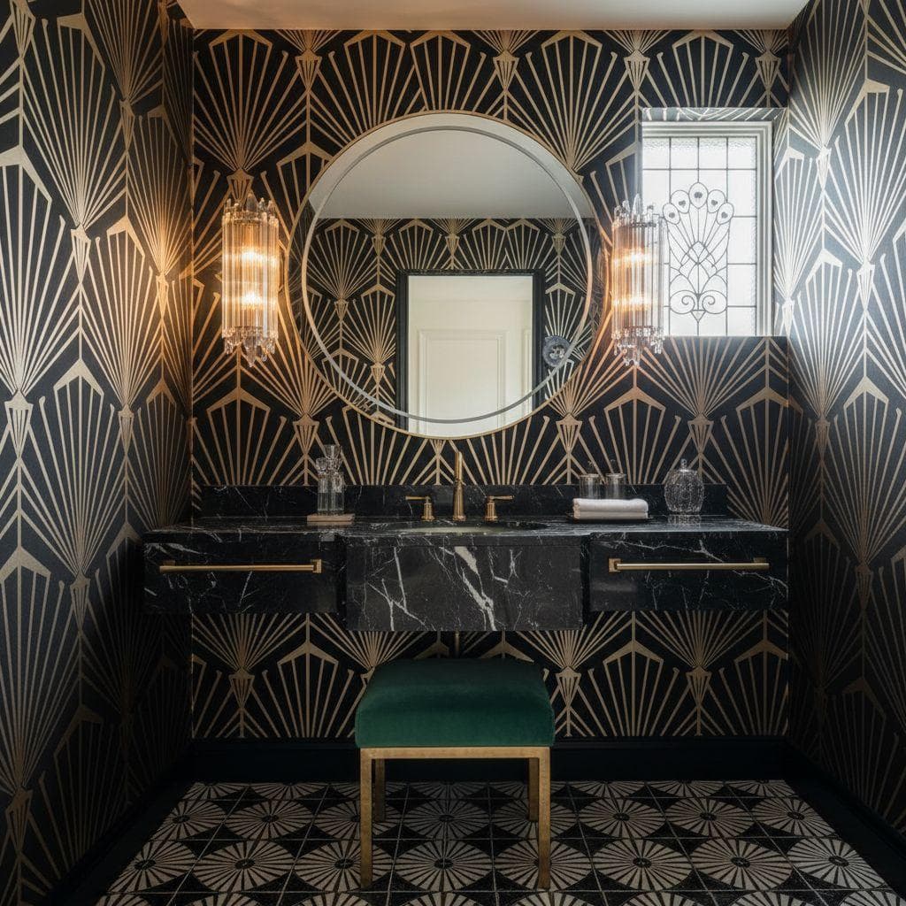 Art Deco Powder Room design