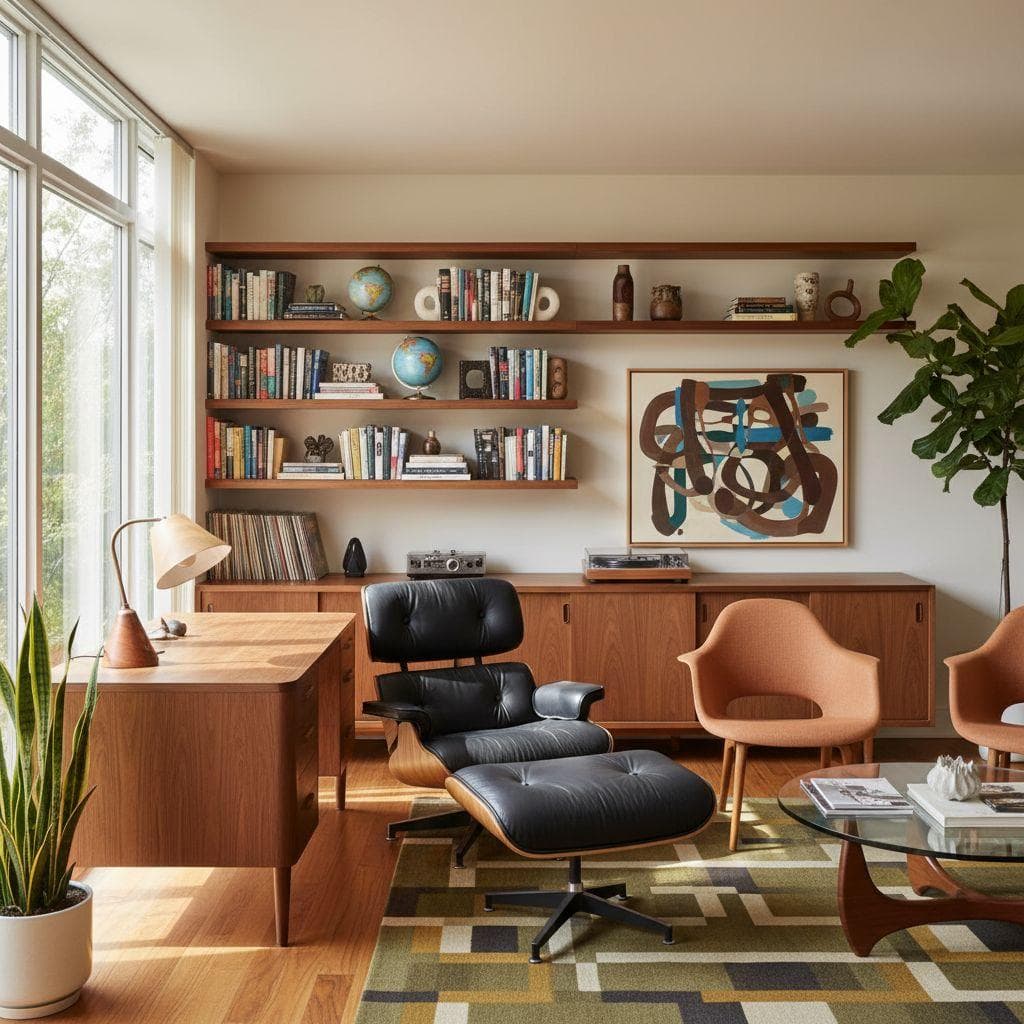 Mid-Century Modern Study Room design