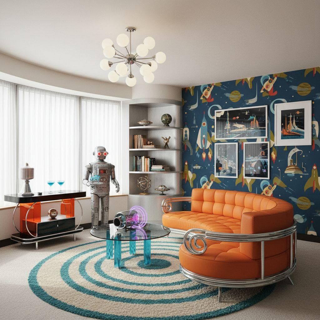 Retrofuturism interior design style
